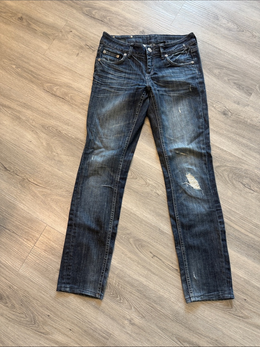 Buffalo David Bitton LARA Dark Blue Skinny Jeans with Distressed size 26